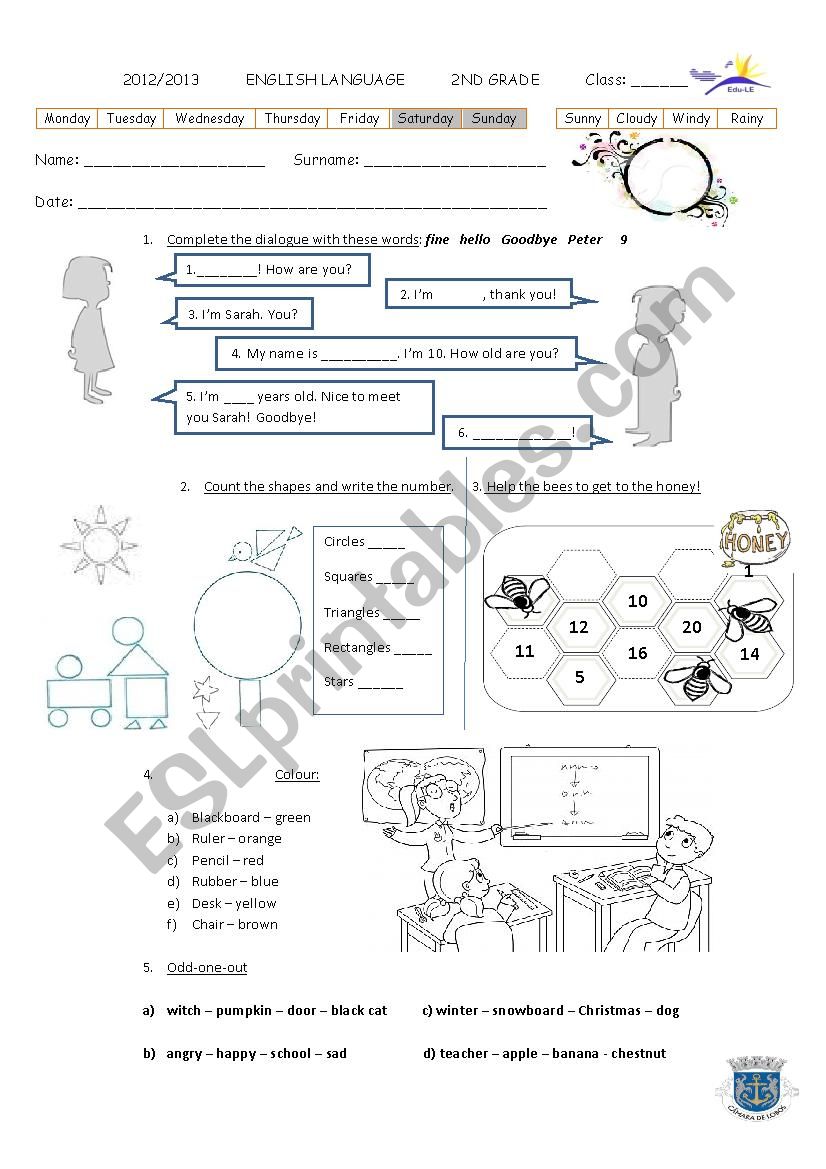 Evaluation test worksheet