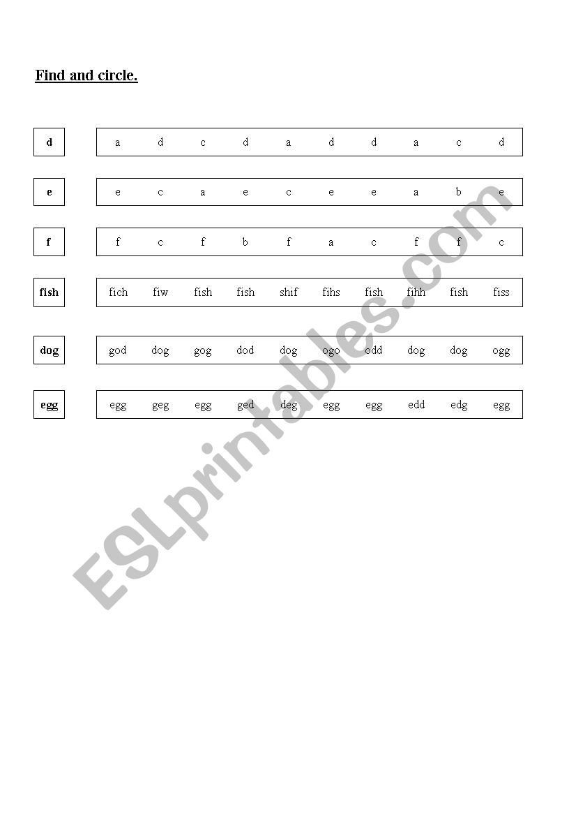 Alphabet search worksheet