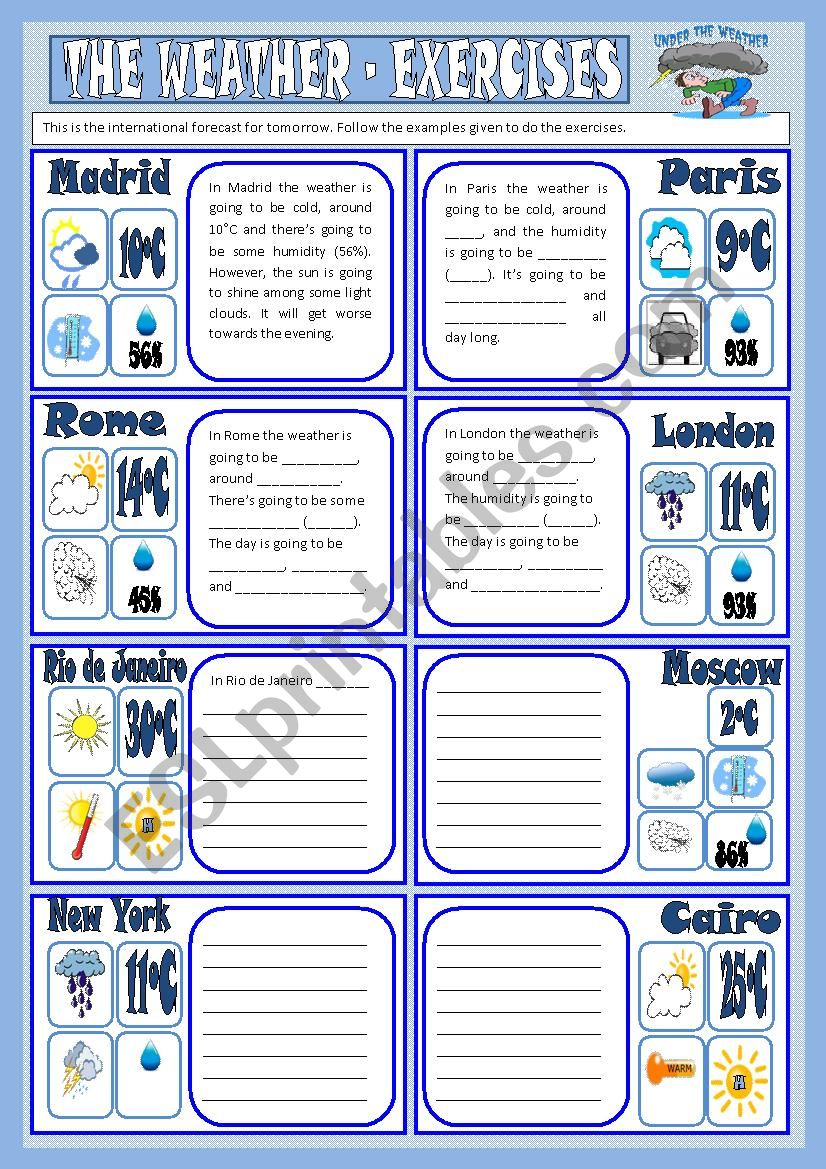 The weather - exercises worksheet