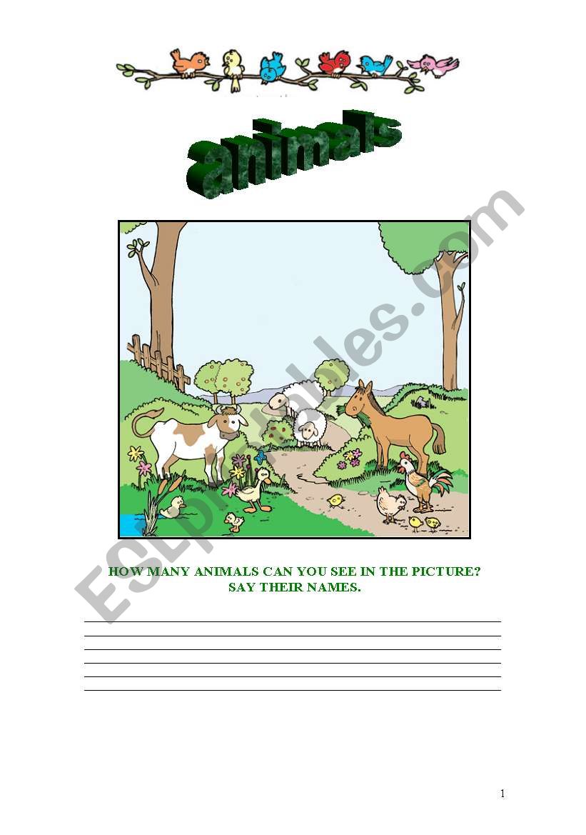 Funny Animals worksheet