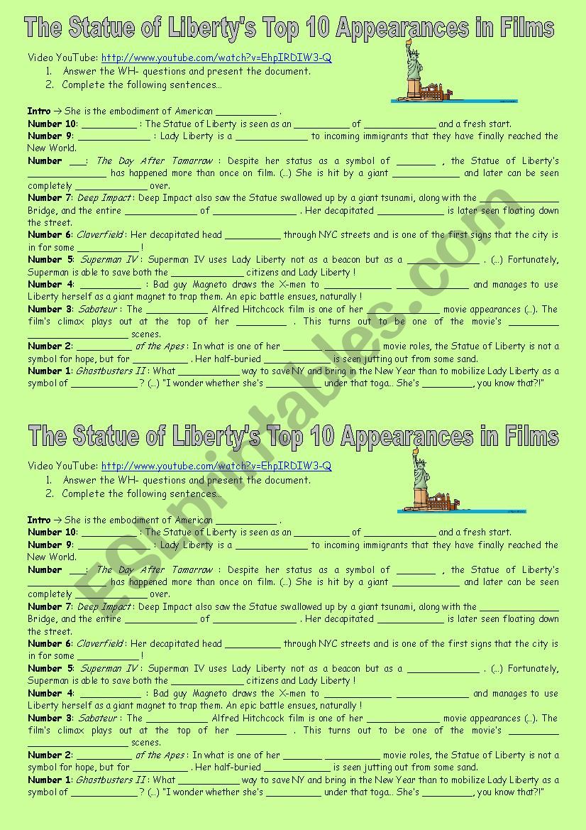 The Statue of LibertyÂ´s Top 10 Appearances