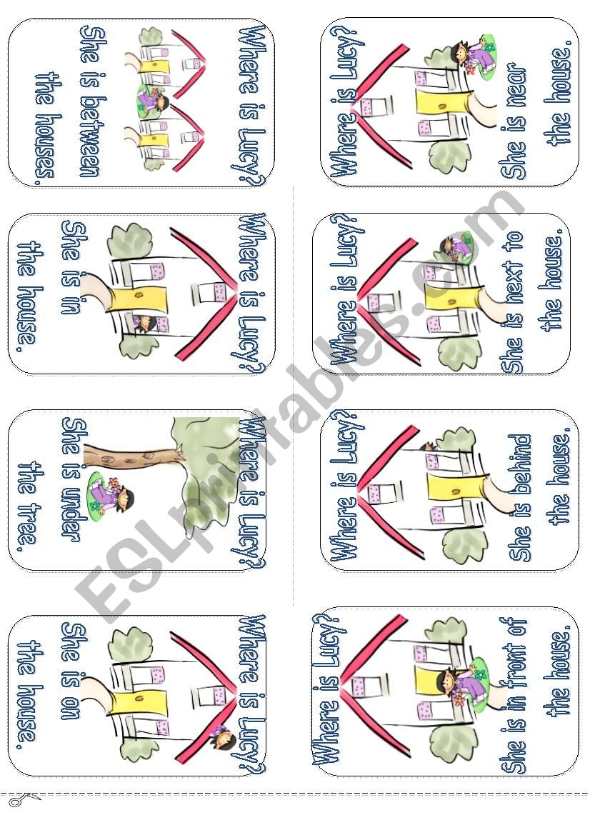 Prepositions of place mini book