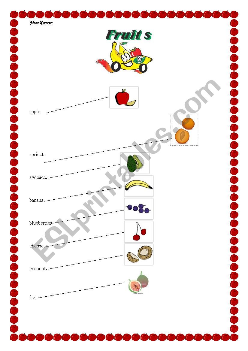 Fruits worksheet