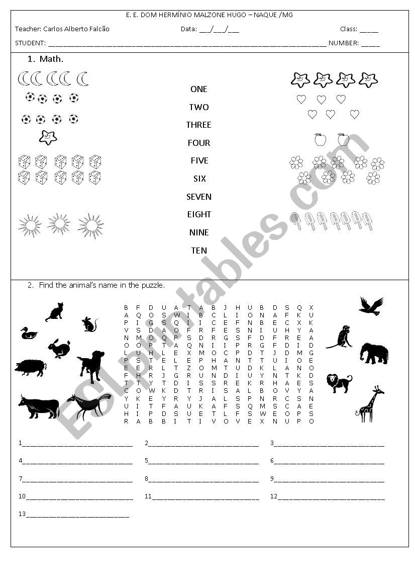 Review exercises worksheet