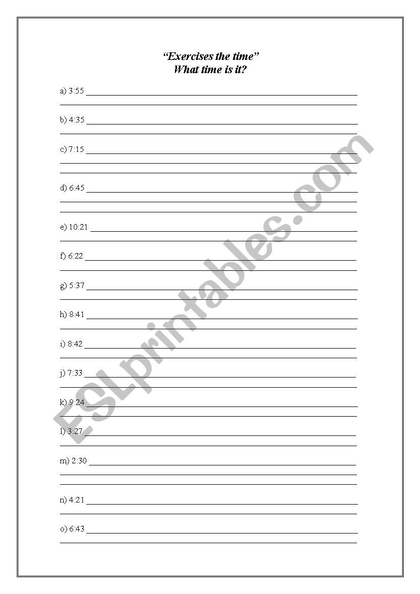 What time is it? worksheet