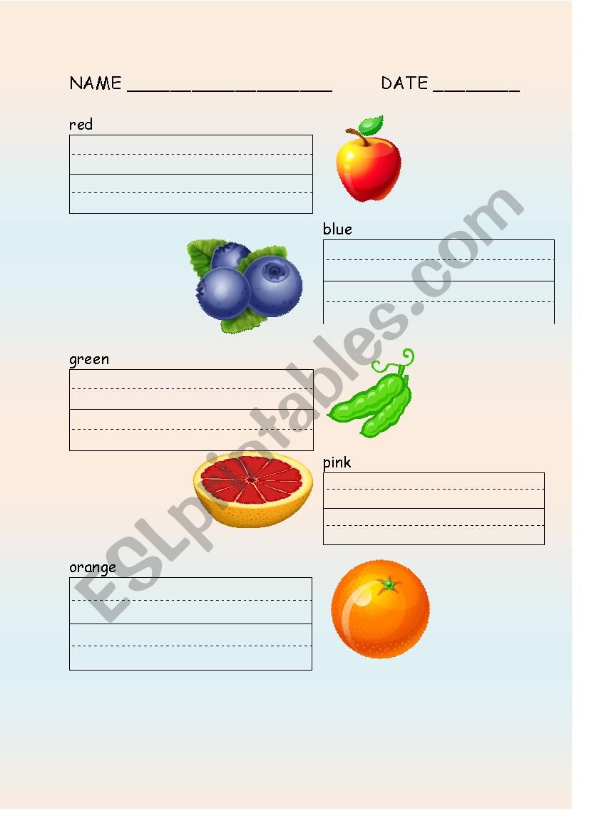 Kindergarten Colors worksheet