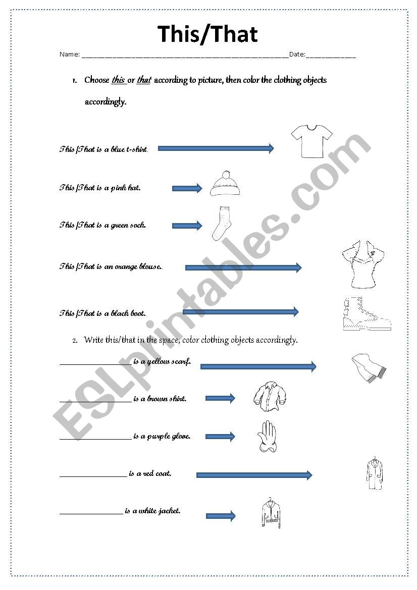 This/That worksheet