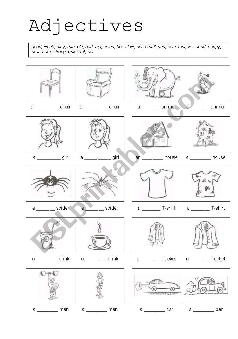 Adjectives worksheet