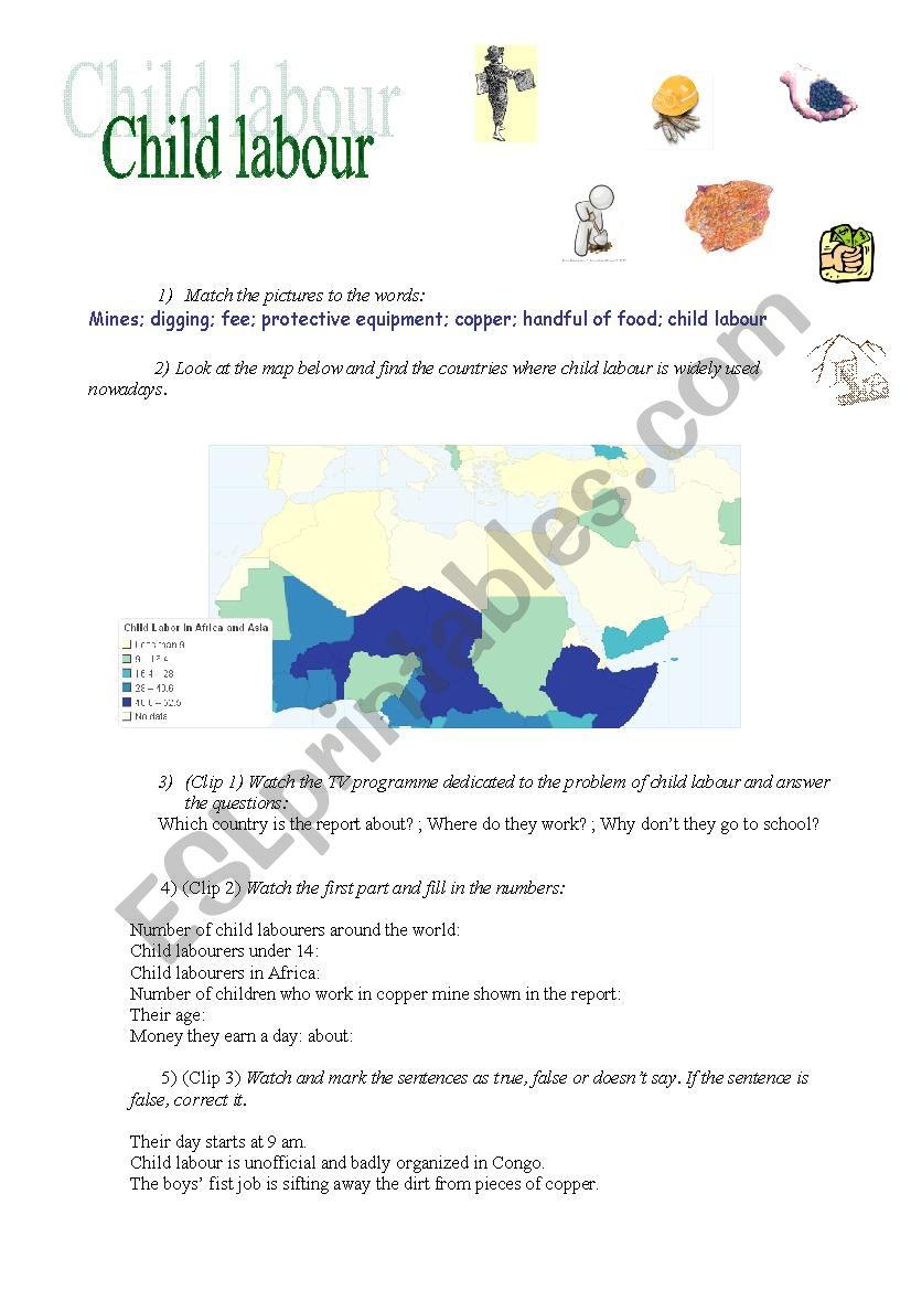 Child labour worksheet