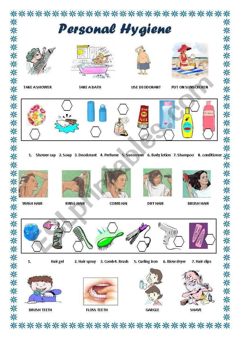 Personal Hygiene ESL Worksheet By Coyote chus