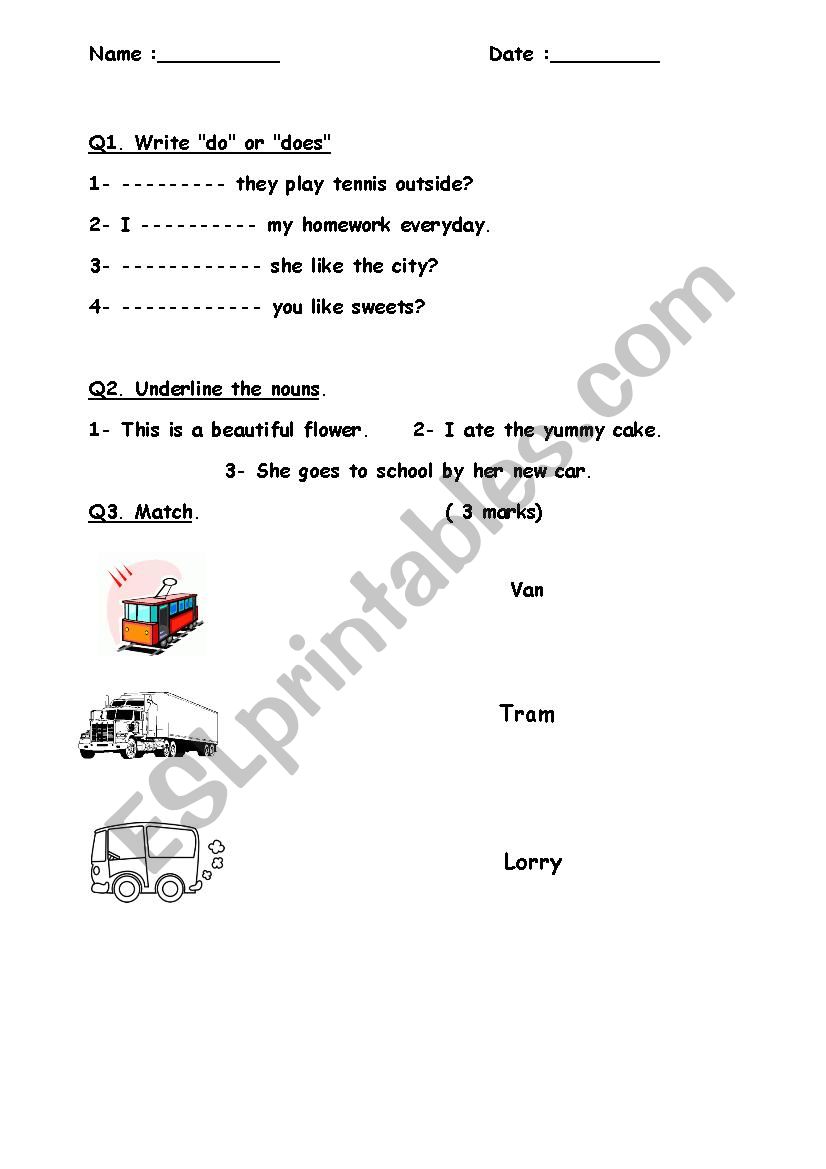 test  worksheet