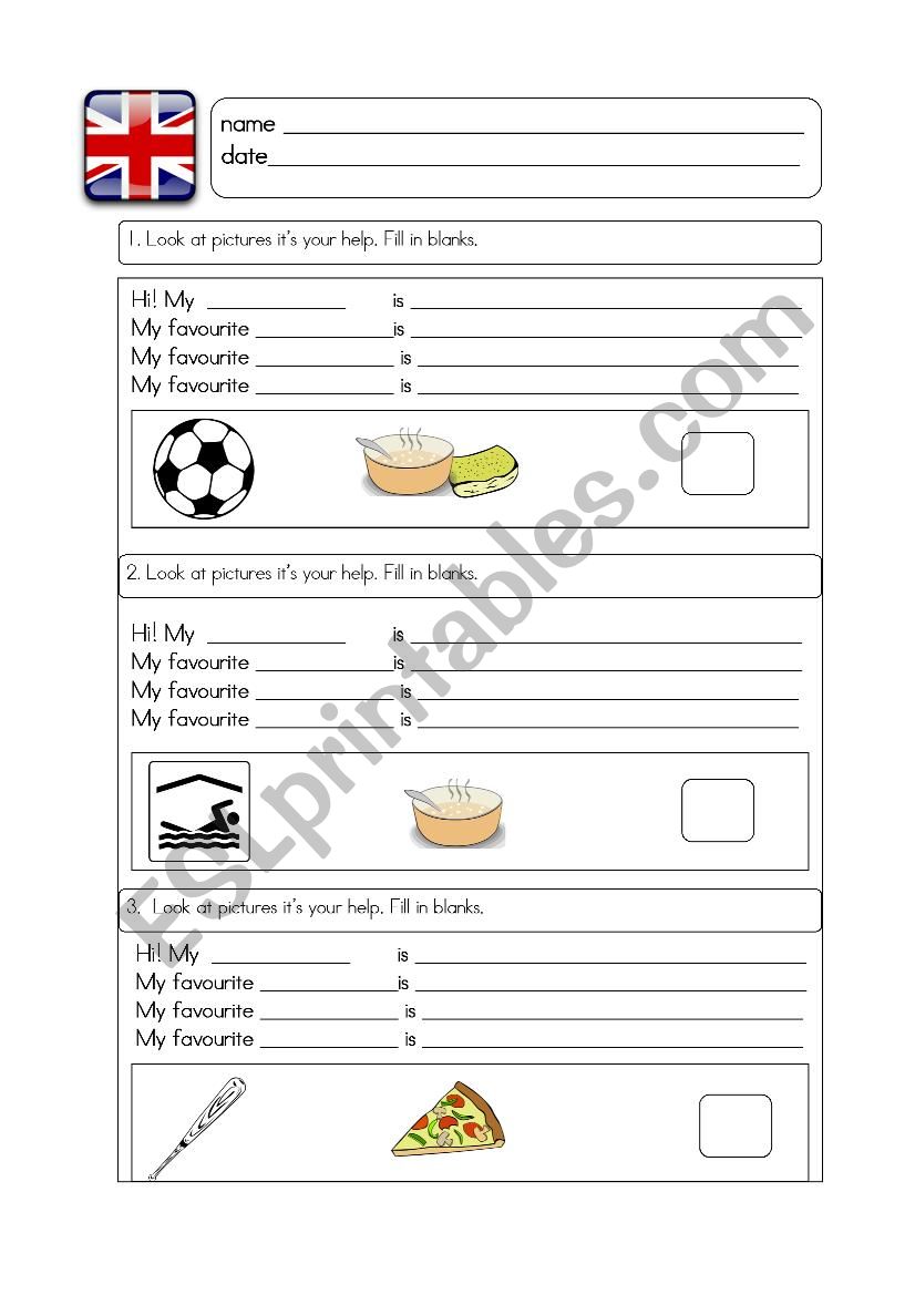 What´s your favourite-3 - ESL worksheet by miss K.