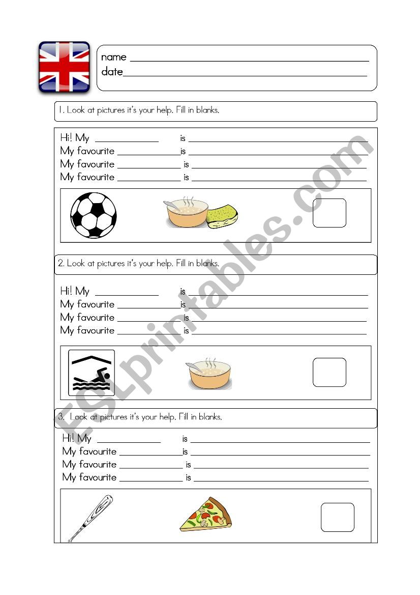Whats your favourite-3 worksheet
