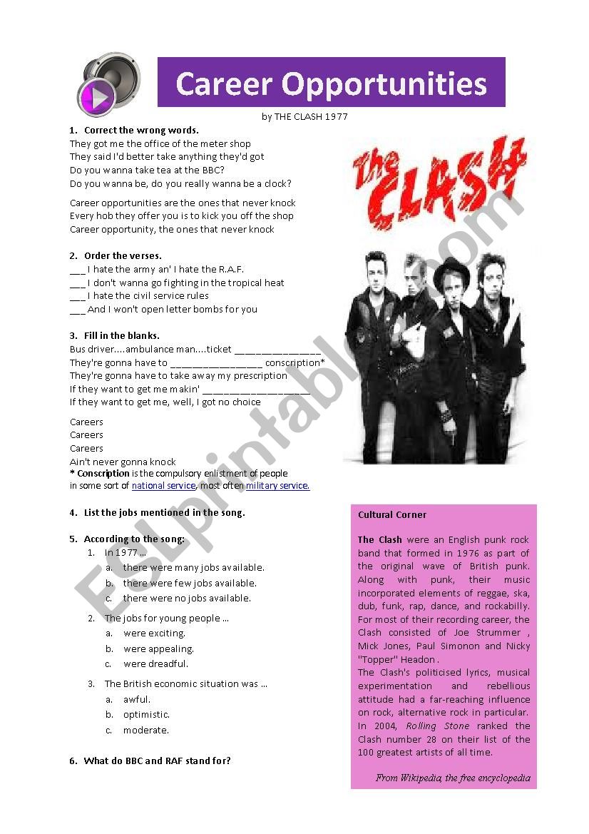The Clash Career Opportunities
