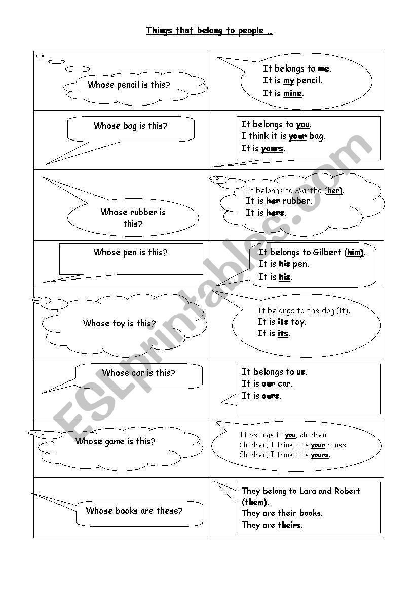 Pronouns worksheet