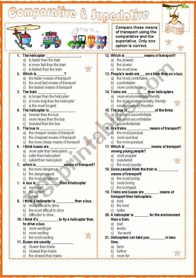 Comparatives quiz