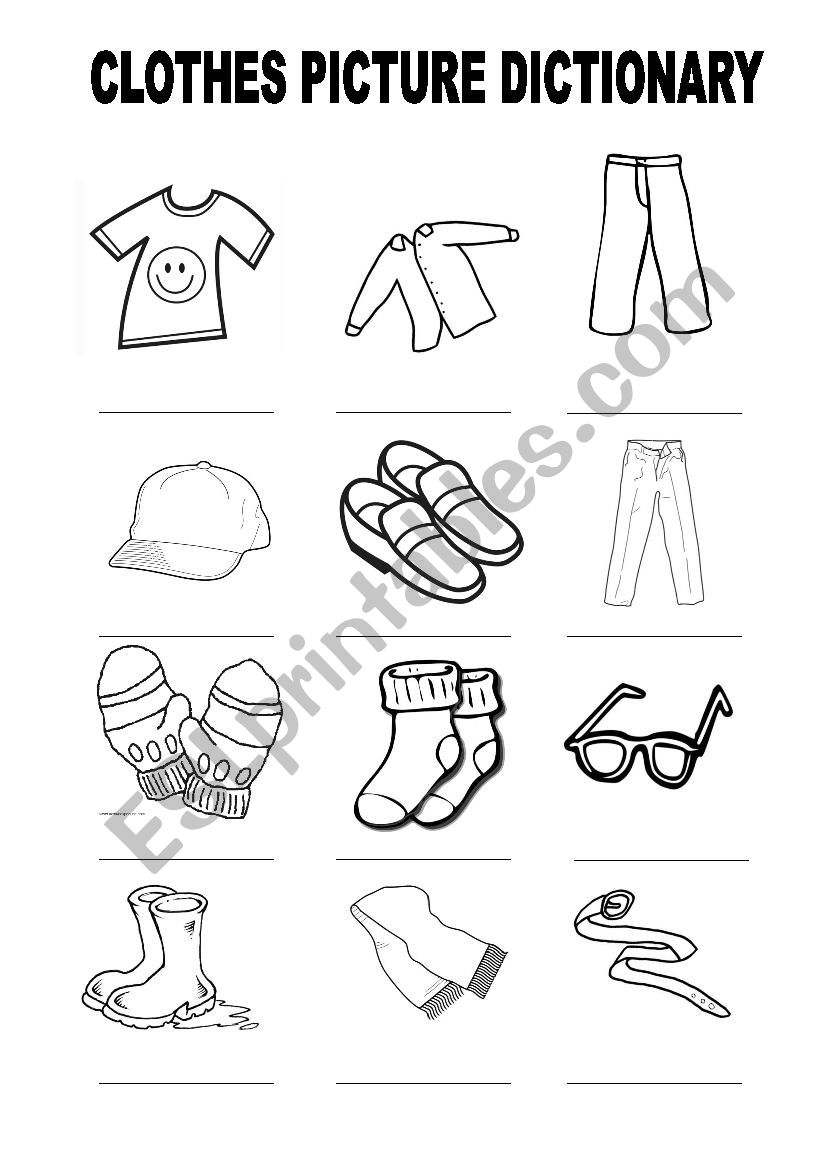 Clothes Picture Dictionary 1 worksheet
