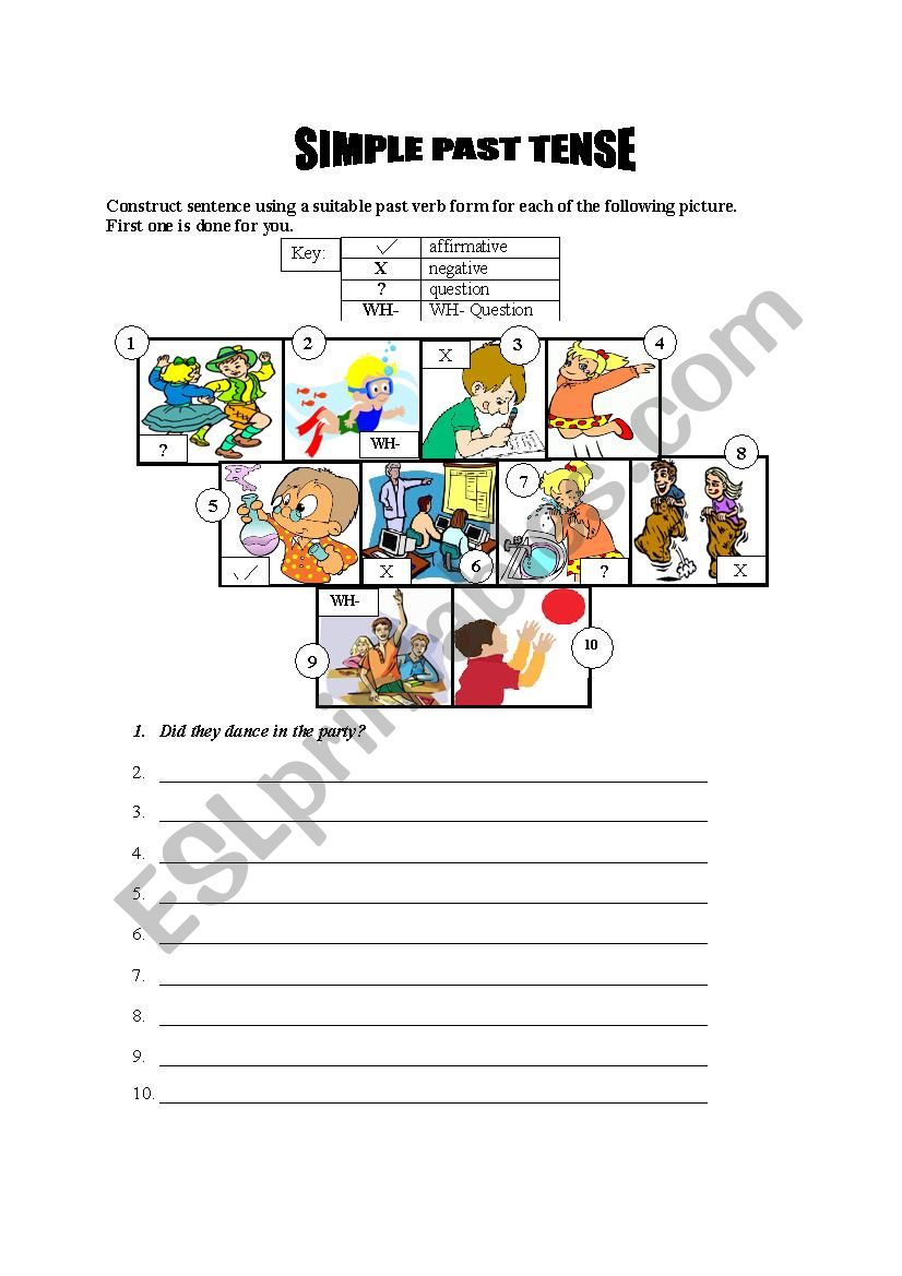 Simple Past Tense Types worksheet