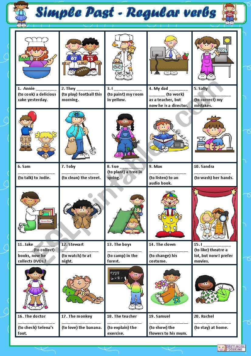 Simple Past - Regular verbs worksheet