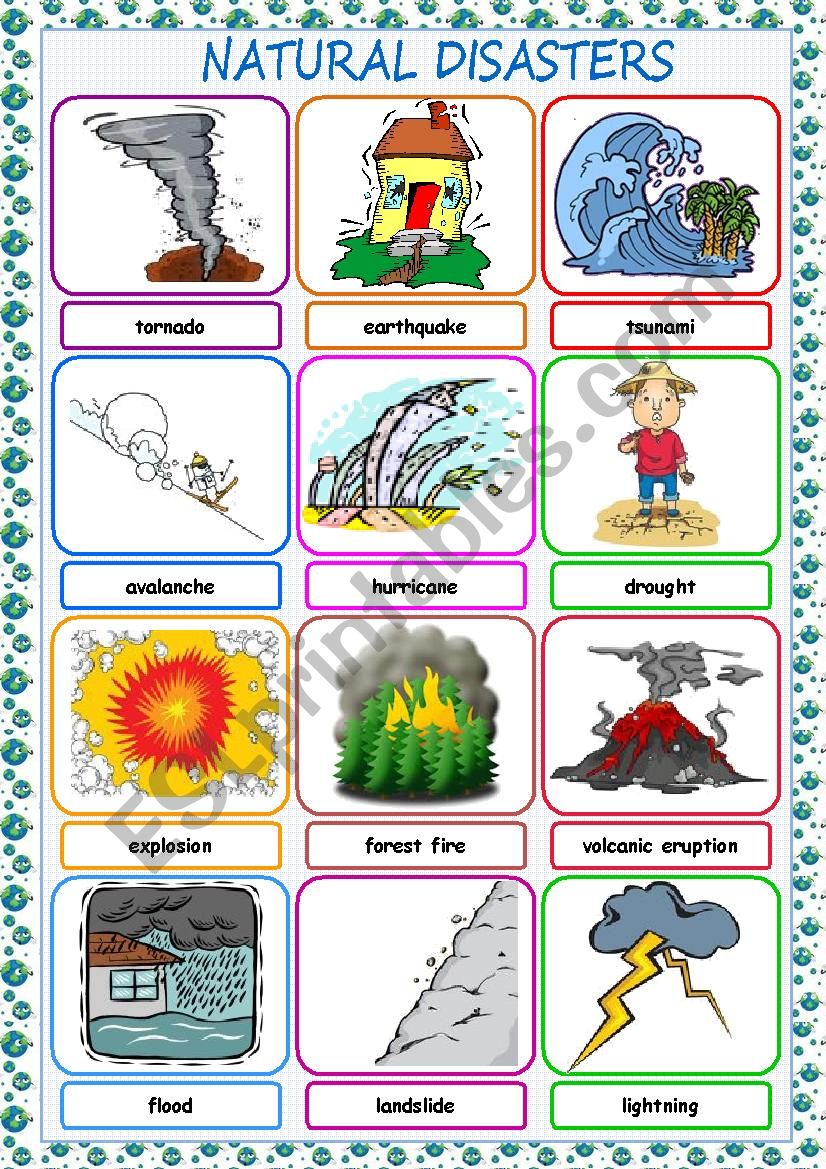 Natural Disasters Picture Dictionary