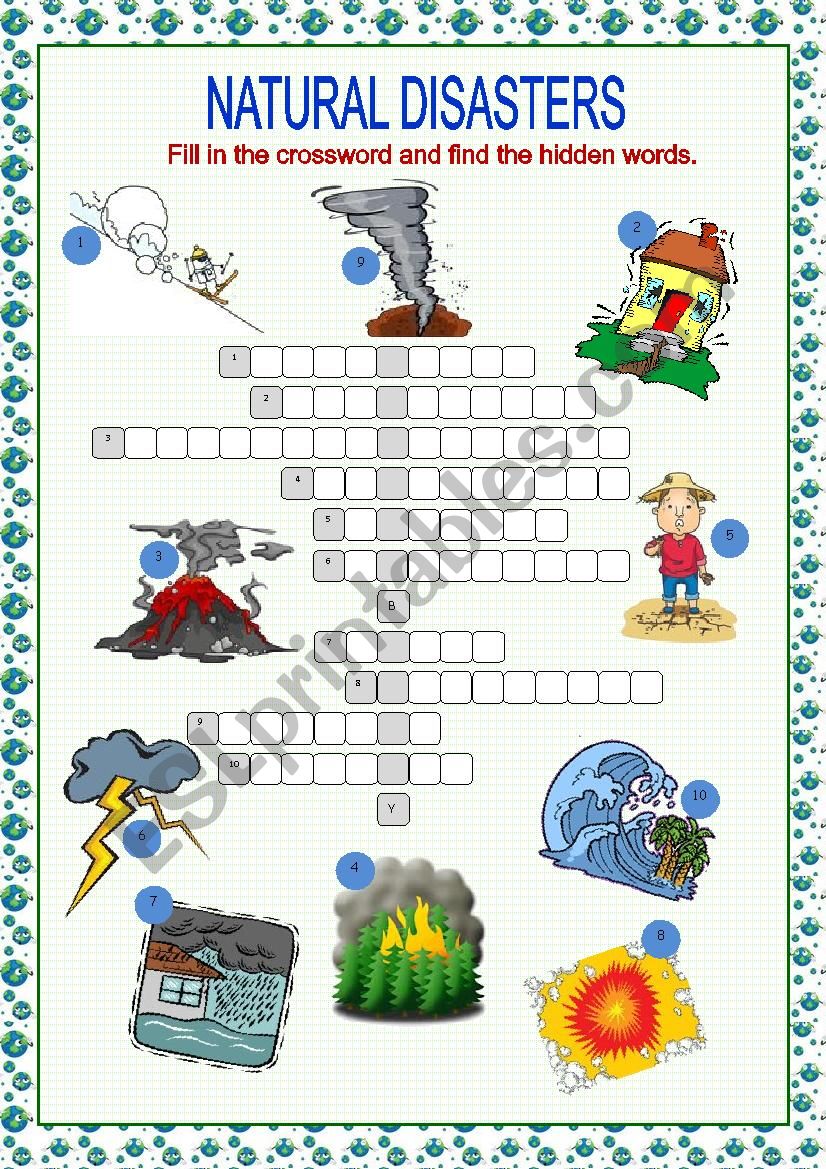 Natural Disasters Crossword Puzzle