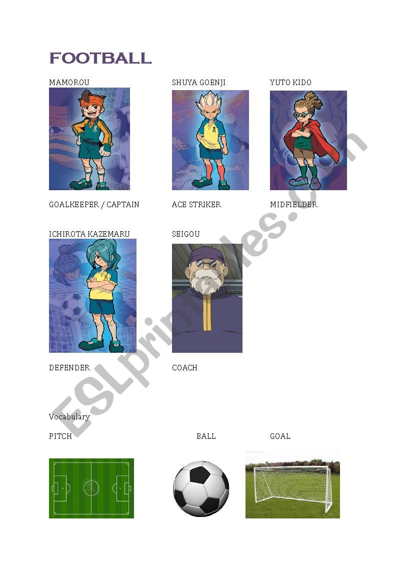 Football vocabulary worksheet