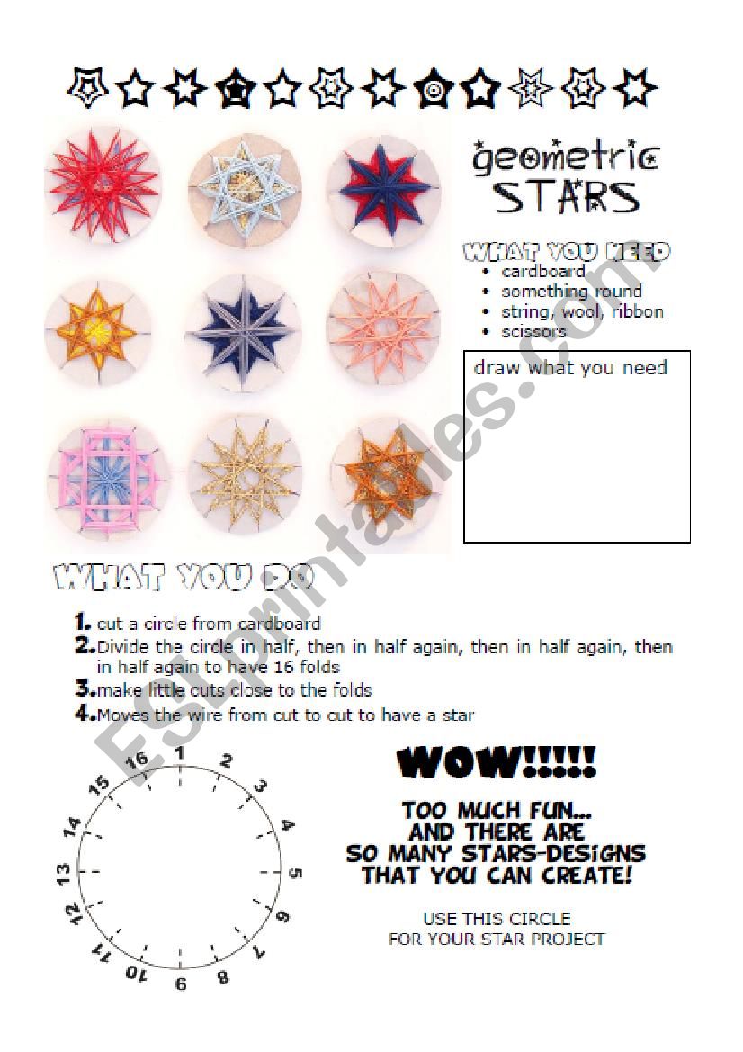 christmas star worksheet