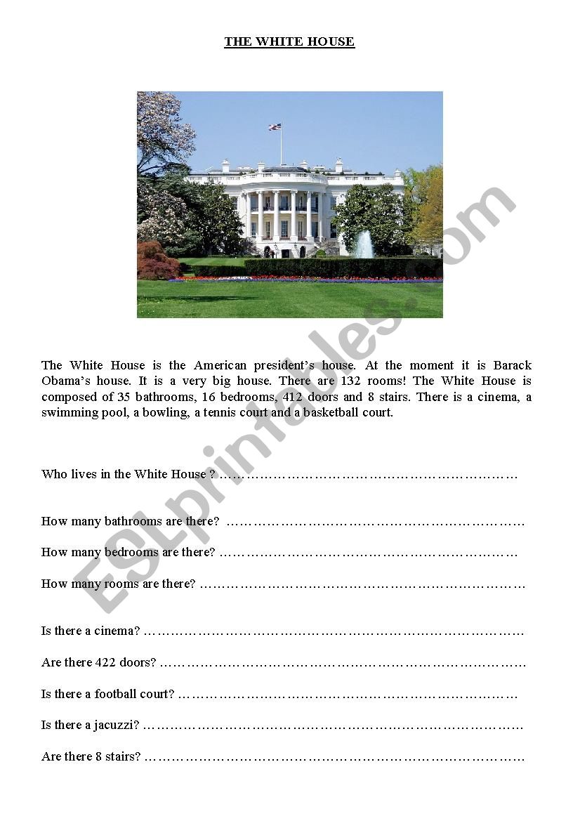 The White House worksheet