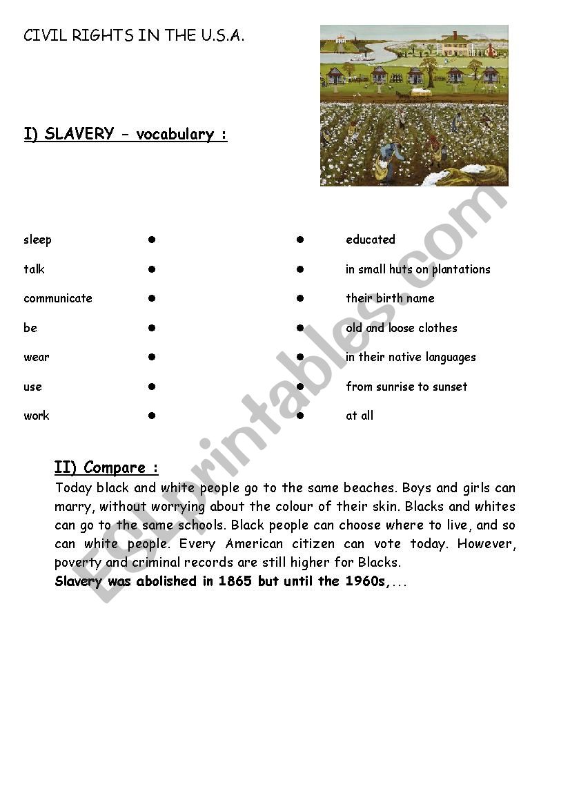 From slavery to segregation worksheet