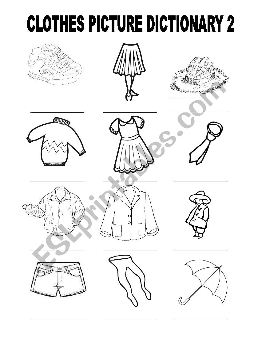 Clothes Picture Dictionary 2 worksheet