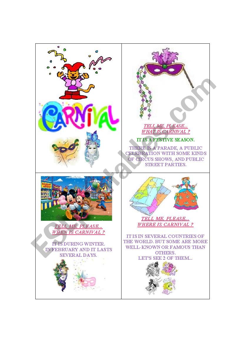 mini book carnival - some explanations and exercises