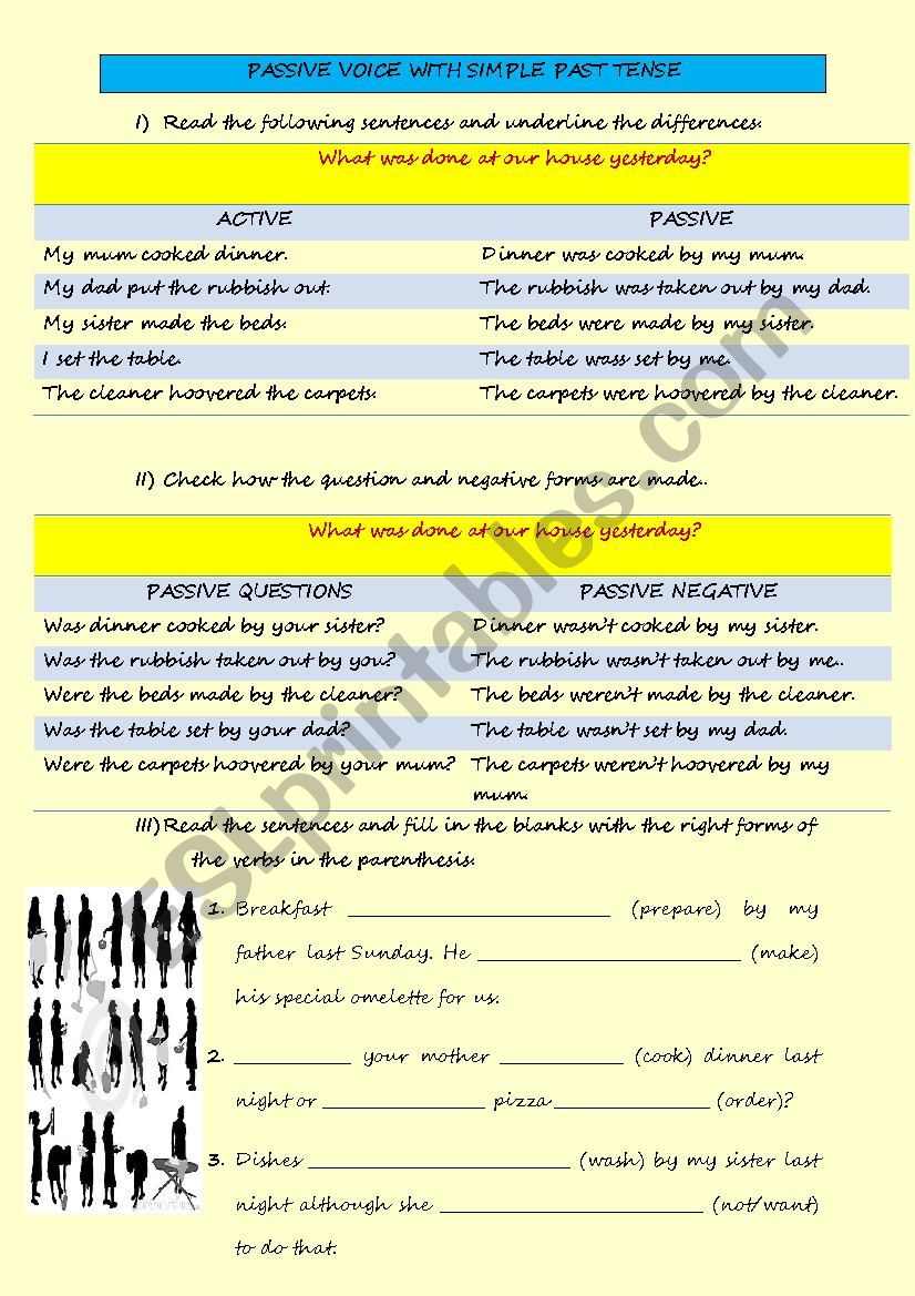 PASSIVE VOICE with Simple Past Tense