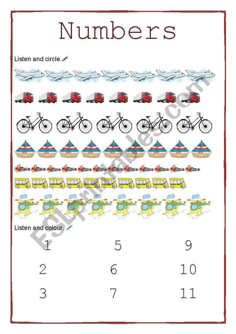 Numbers worksheet