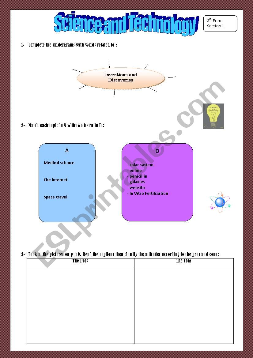 science and technology worksheet