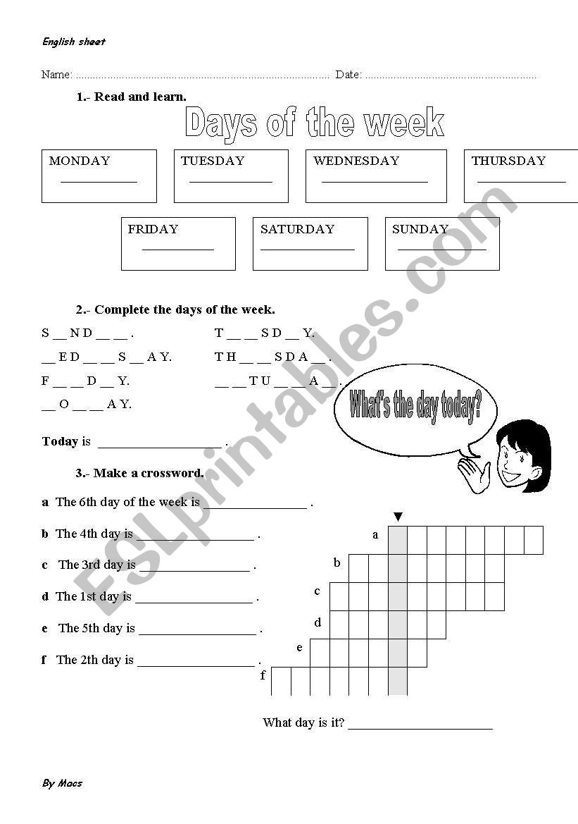 days-of-the-week-esl-worksheet-by-cabotewe