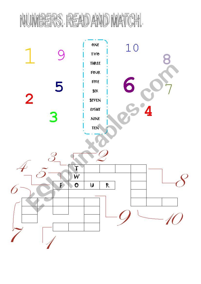 Numbers 1-10 worksheet