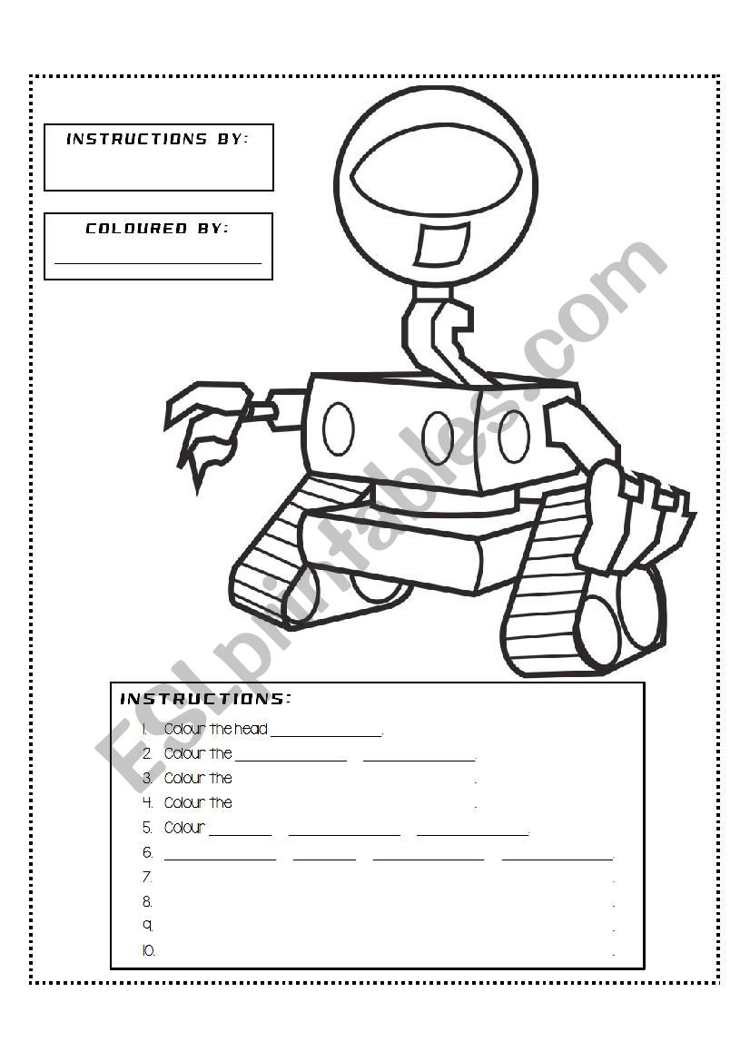 The robot year 2 worksheet