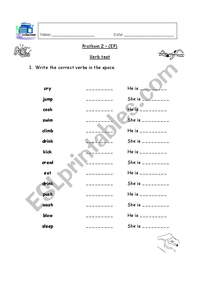 Verb tense worksheet