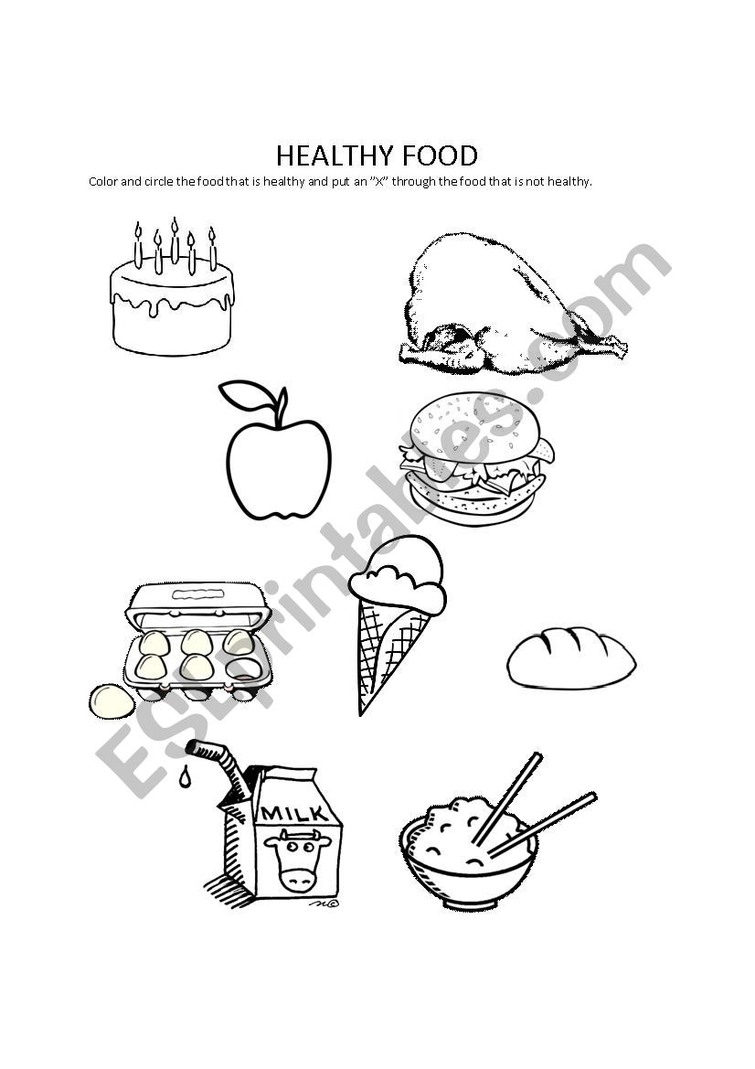 Healthy Food worksheet