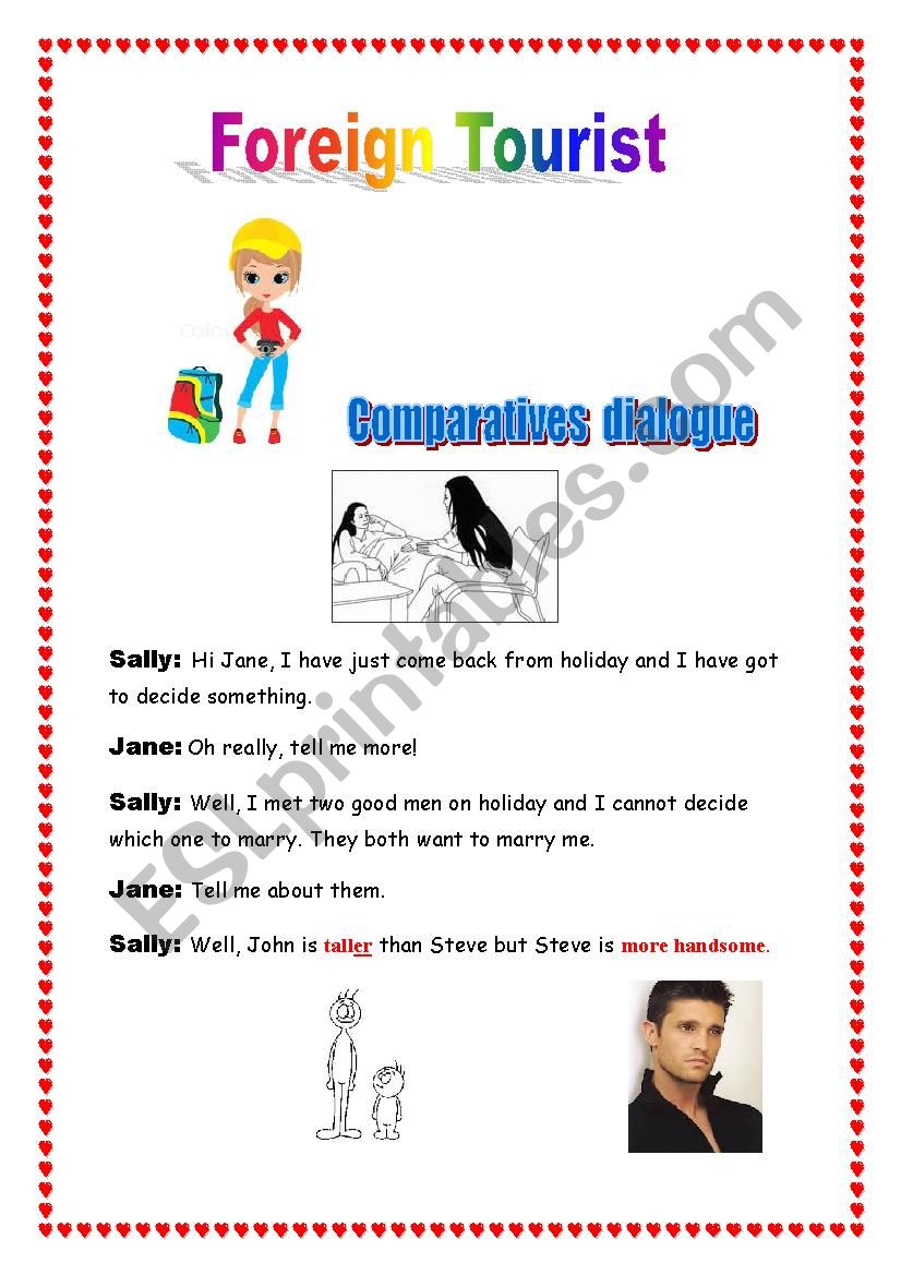 Comparatives dialogue worksheet