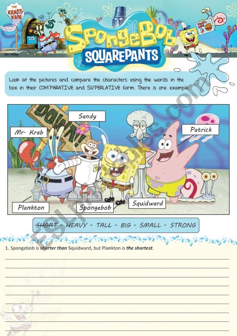 SpongeBobs Family worksheet