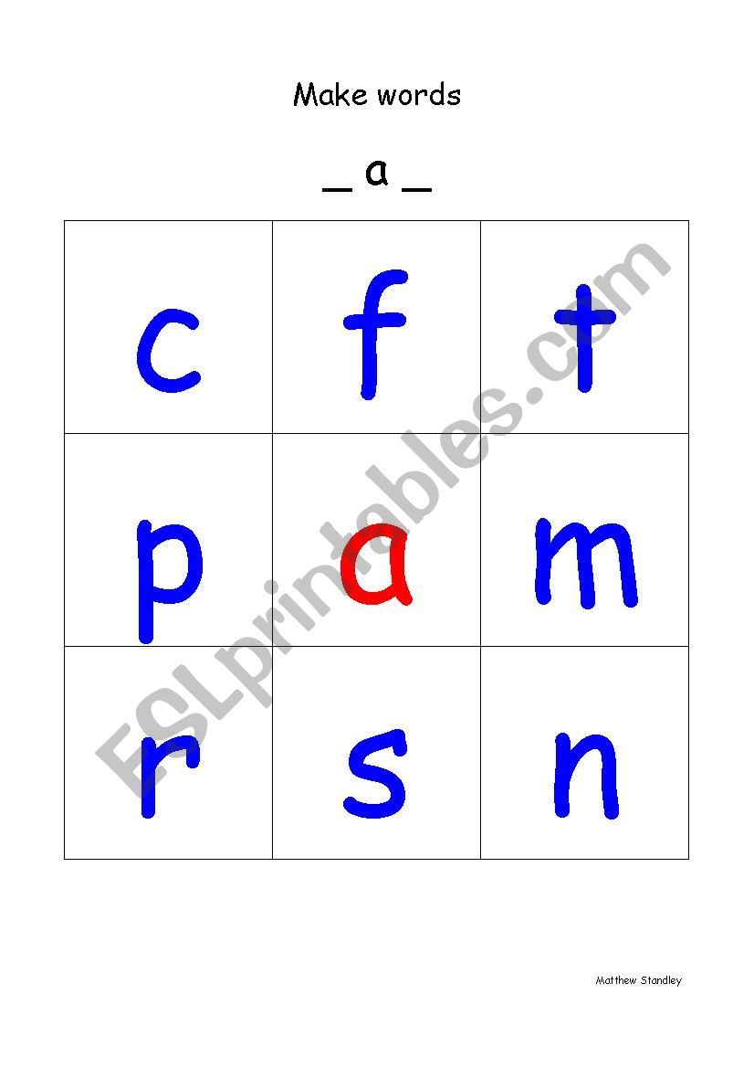 Phonics - 3 letter words (CVC) - make_as_many_words_as_you_can