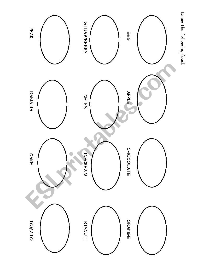 Draw the food worksheet