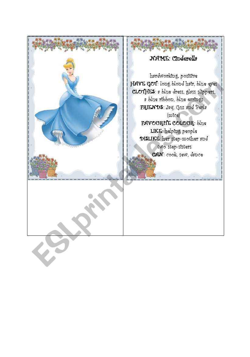 Presenting Disney princesses worksheet