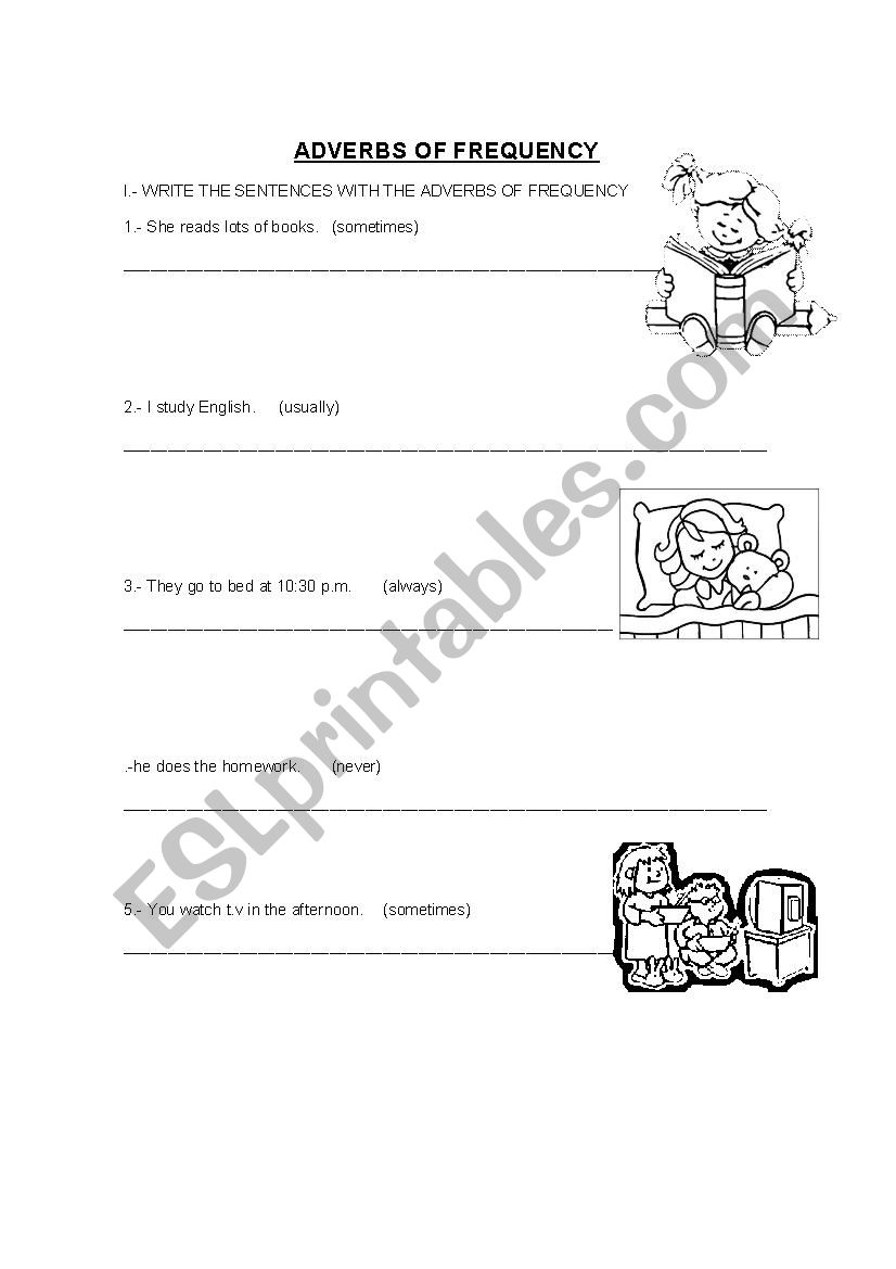 adverbs of frequency worksheet