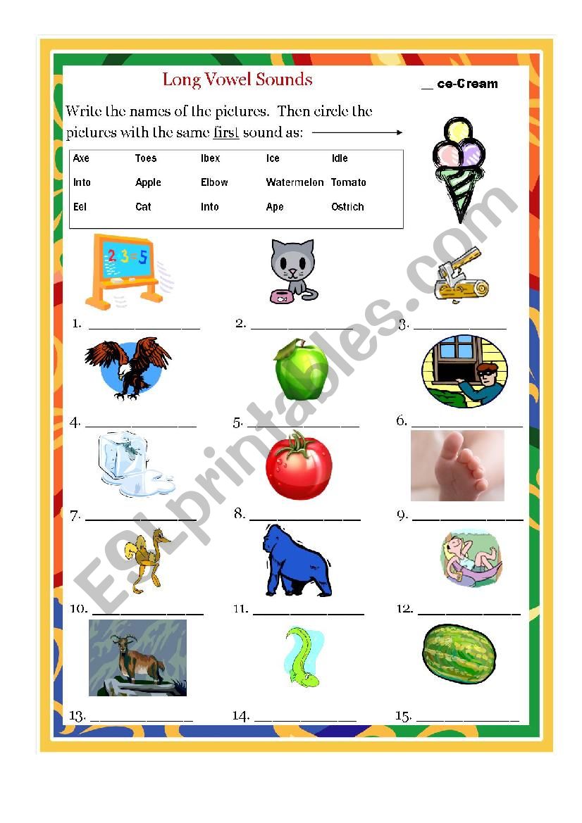 Long Vowel I worksheet