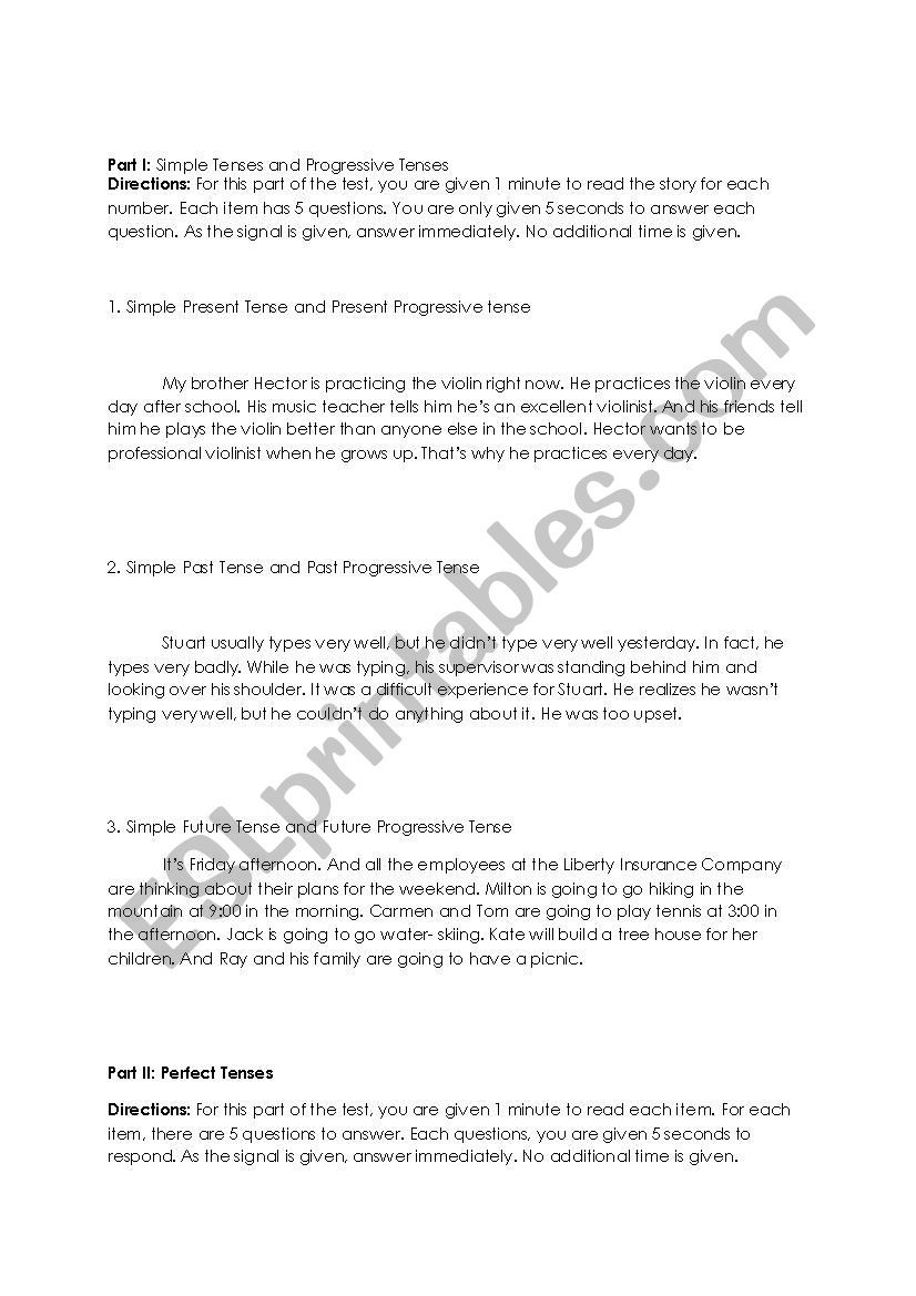 simple present tense and present progressive tense