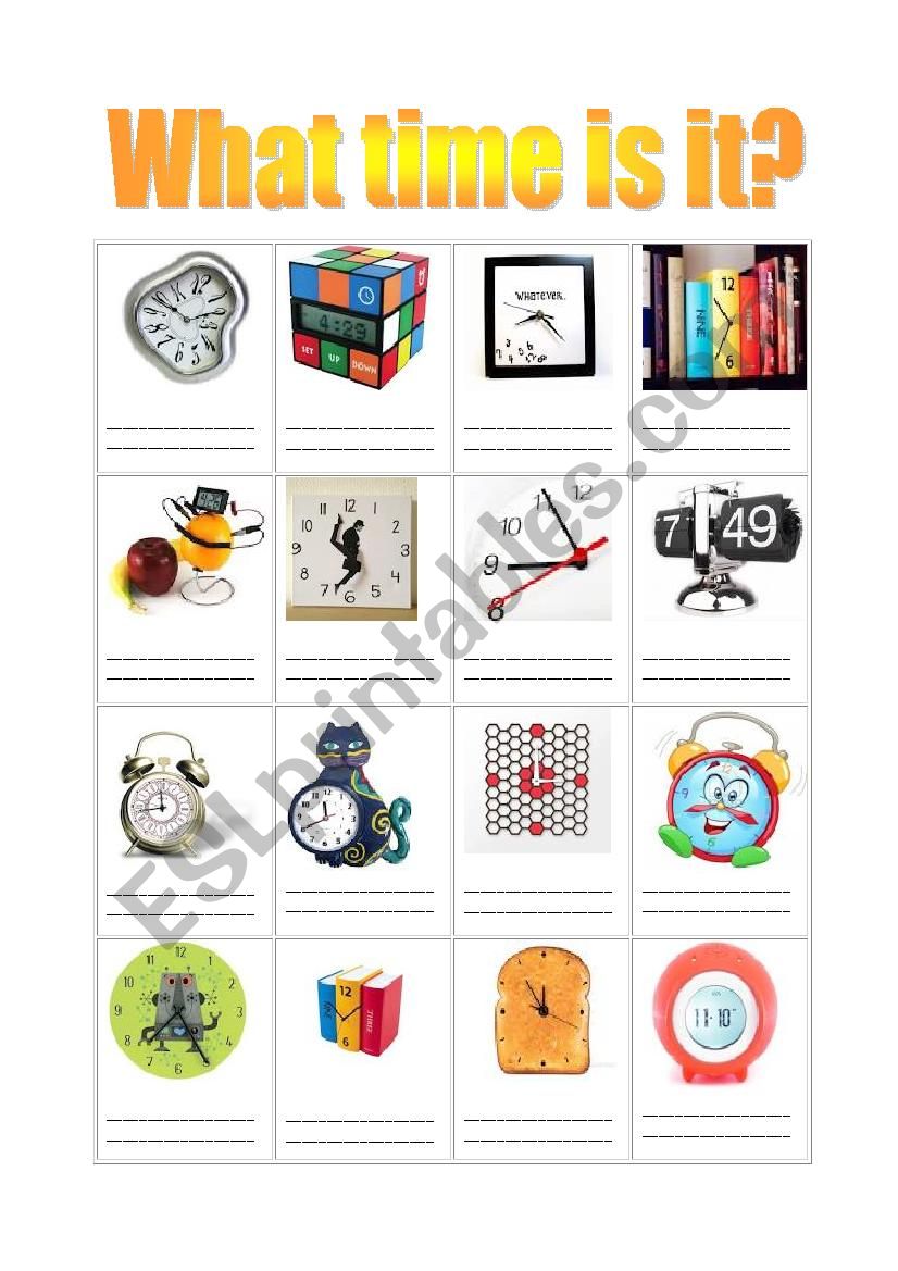 What time is it?  worksheet