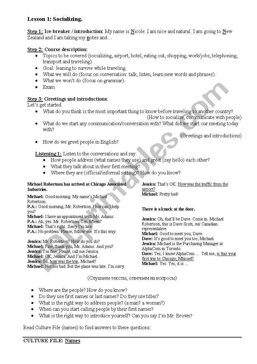English for Travelling worksheet