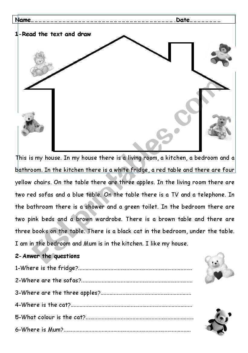 Draw a house worksheet